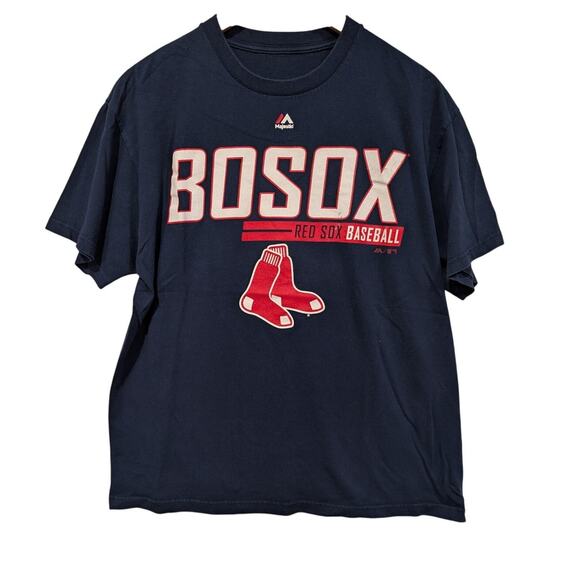 Majestic Other - Majestic Boston Red Sox Graphic Tee Shirt Bosox Baseball Navy‎ Red Sports